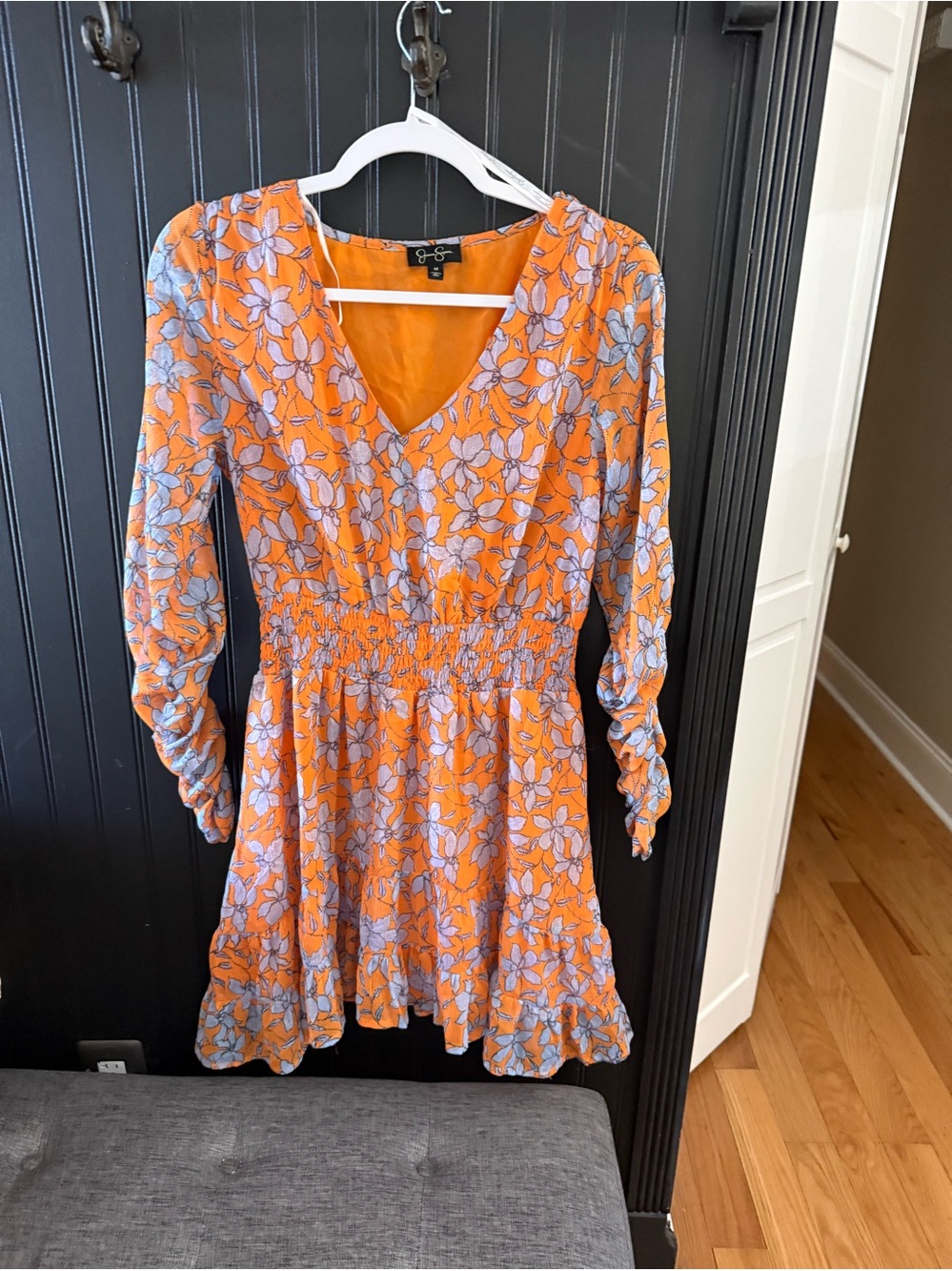 Jessica Simpson Orange Floral Mini Dress